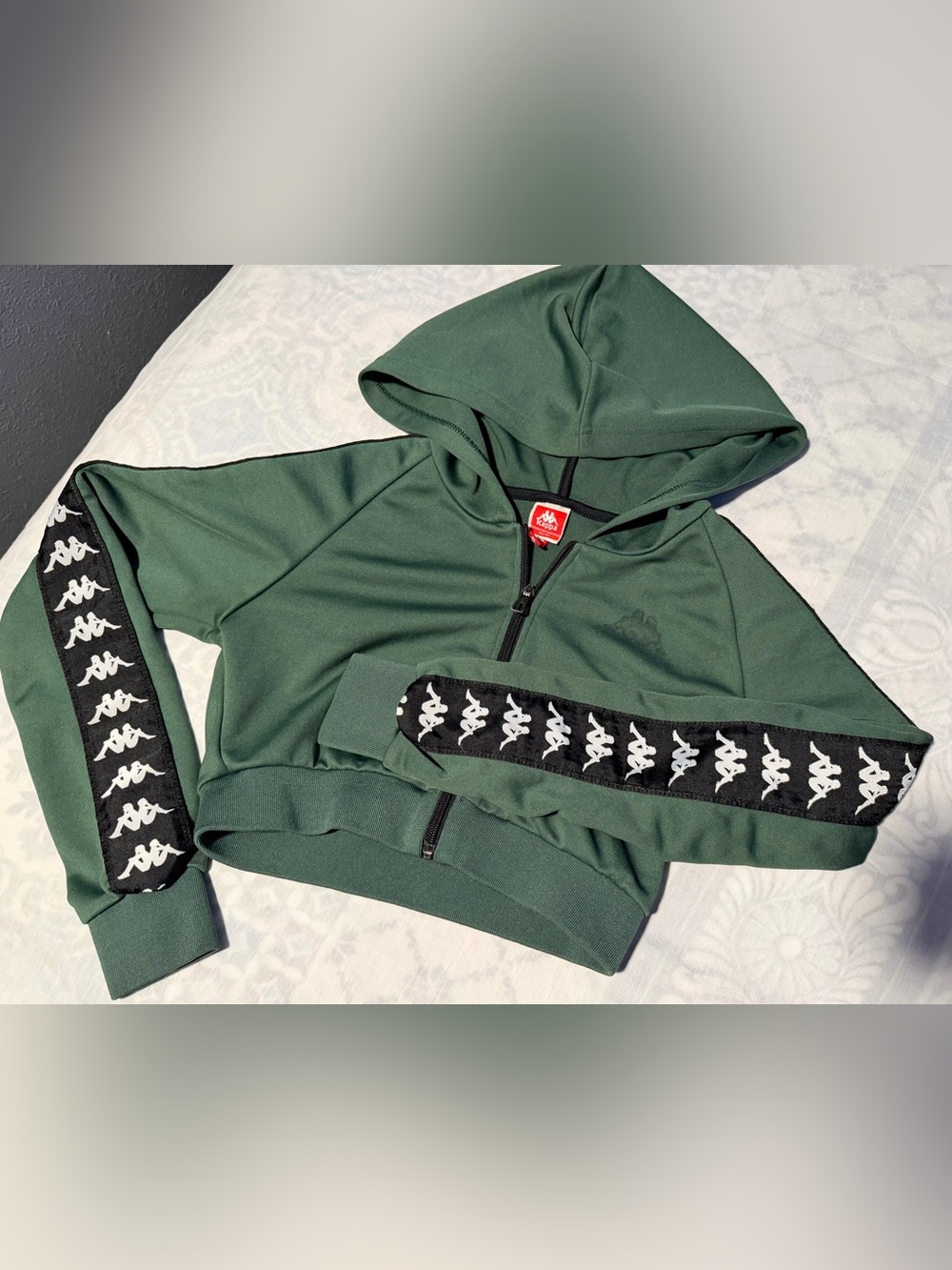 Kappa women cropped green jacket size S